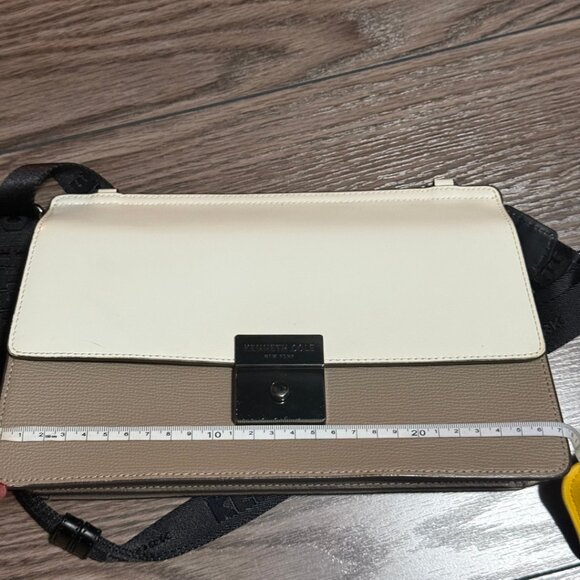 Kenneth Cole Taupe & White Leather Alex Shoulder Bag – Like New - Picture 9 of 10